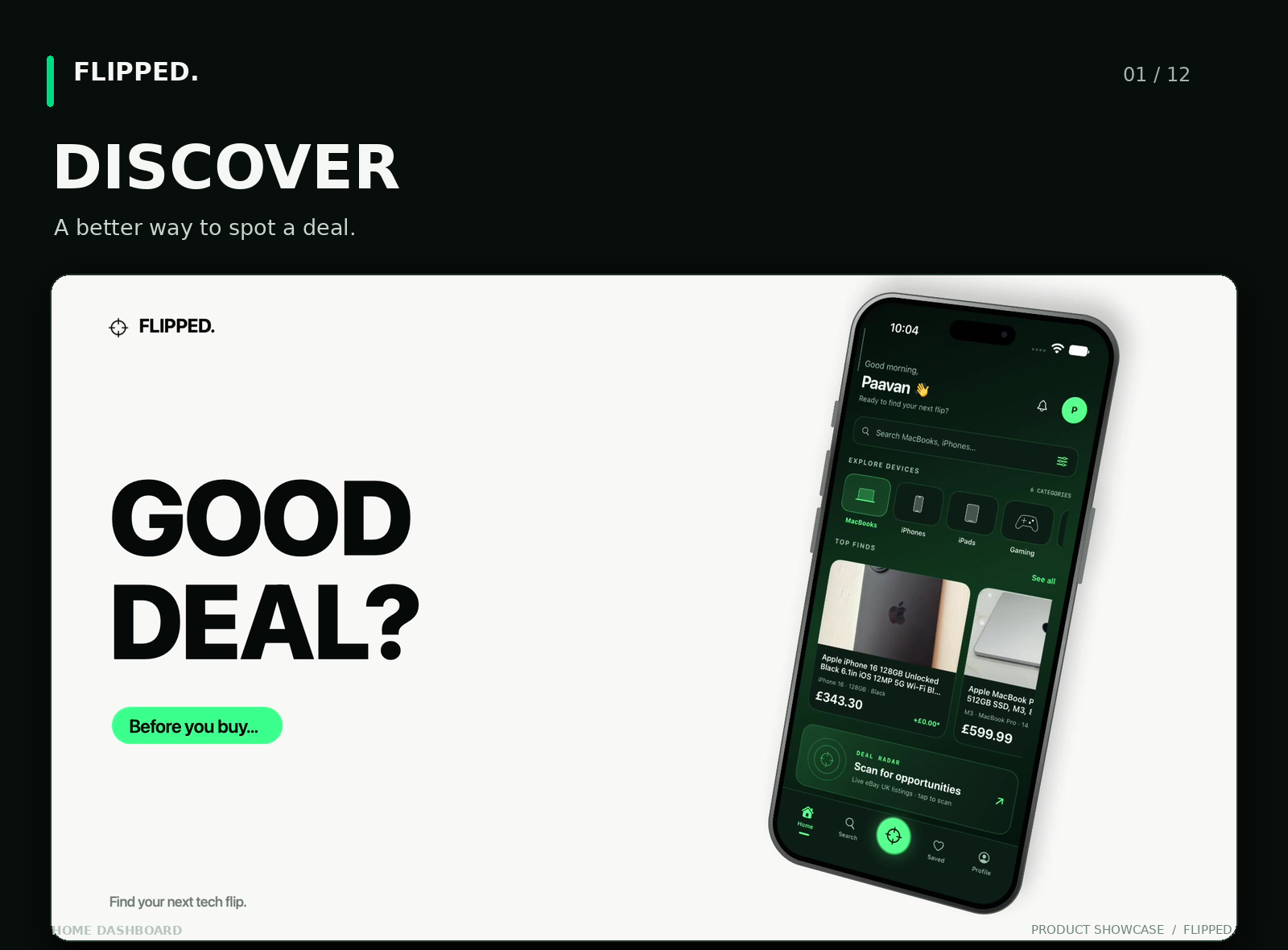 Flipped Discover screen