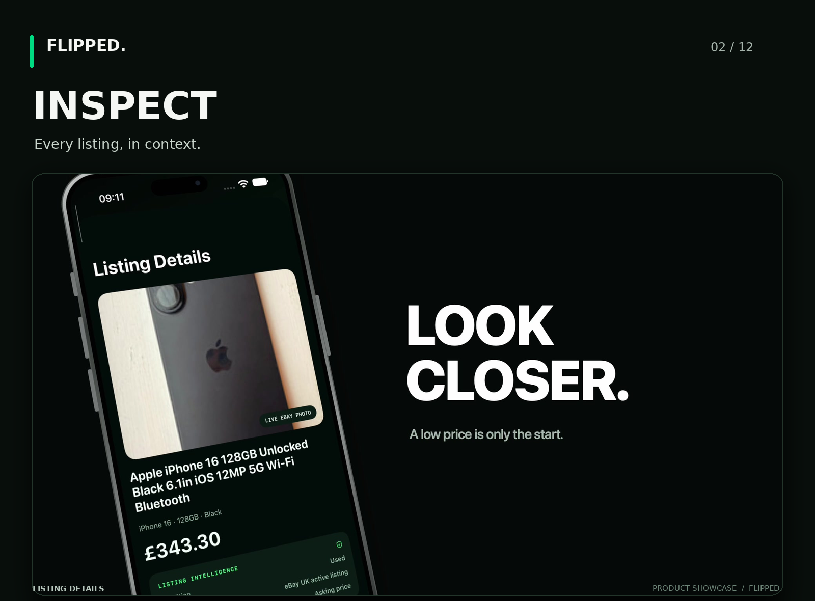 Flipped Inspect screen