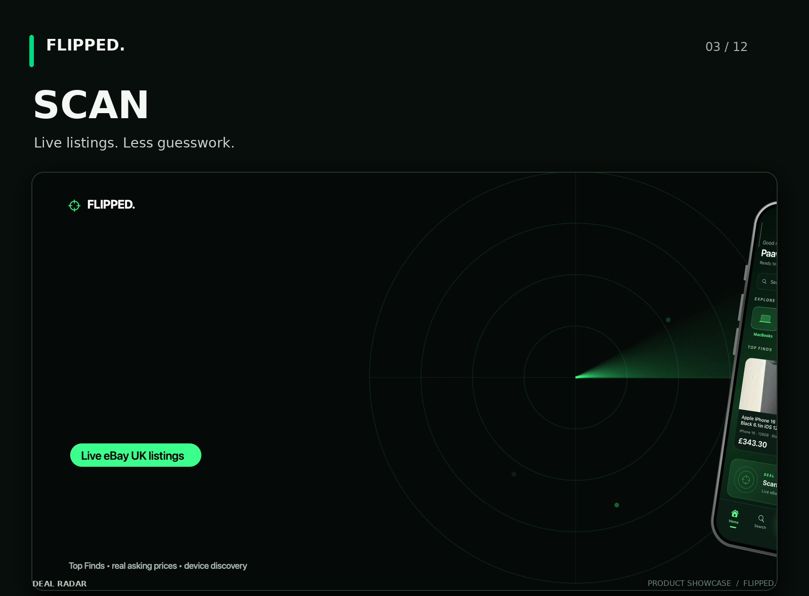 Flipped Scan screen