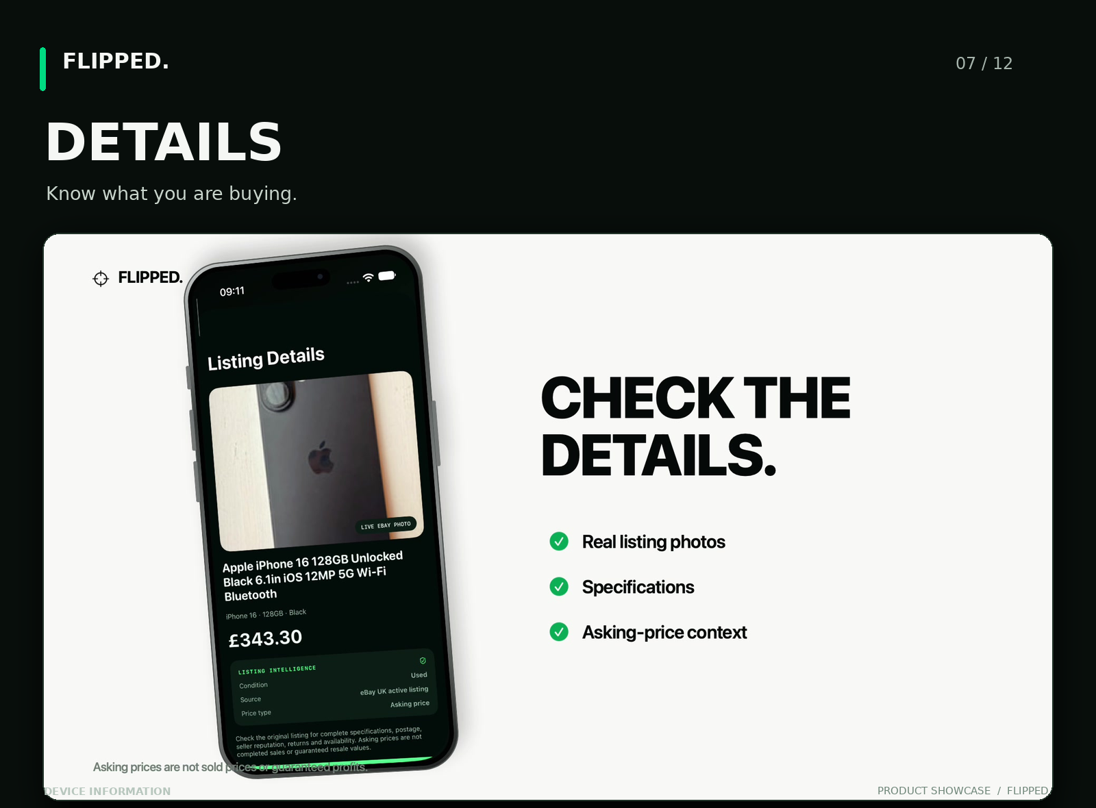 Flipped Details screen
